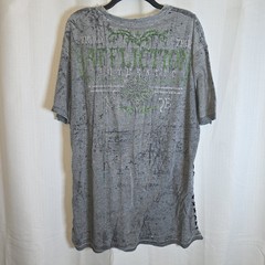 Affliction Mens T-Shirt Sz 2XL Short Sleeve Tried True Side Lace Up Crewneck