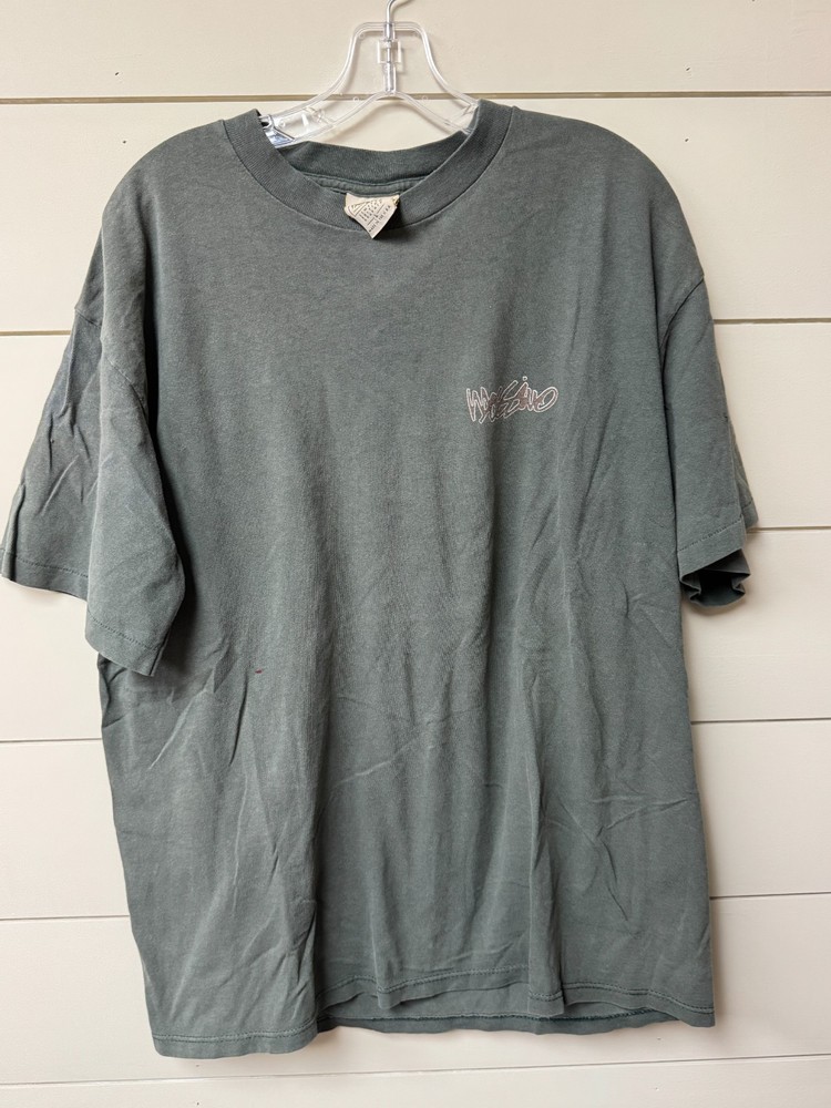 Mossimo embroidered script grey logo t-shirt vintage size L