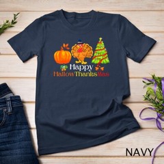 Holiday Happy HallowThanksMas Christmas Halloween Family Unisex T-shirt