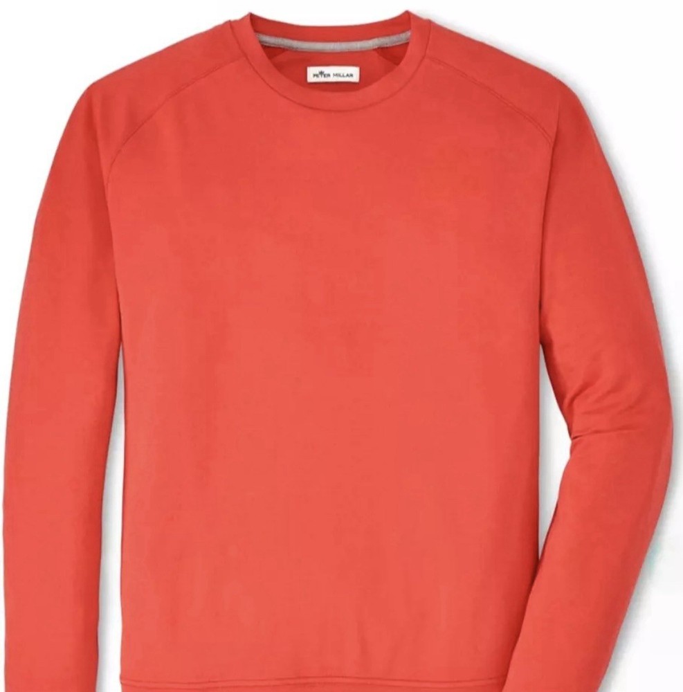 Peter Millar Red Cradle Performance Crewneck Long Sleeve Pullover Shirt NWT M