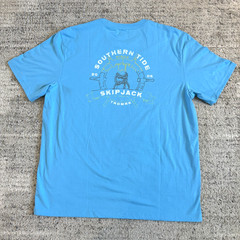 Southern Tide Mens Take The Helm SS Graphic T-Shirt Aquarius Blue Size Large NWT