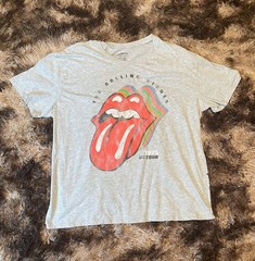 The Rolling Stones 1975 US Tour T-Shirt Gray, woman’s xxxL or men’s L