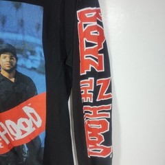 Boyz In The Hood T-Shirt Long Sleeve Black Small Front Graphic /Sleeve Spellout
