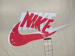 NIKE Men’s Sportswear “Distorted Swoosh Tee” Brige T-Shirt Size XL