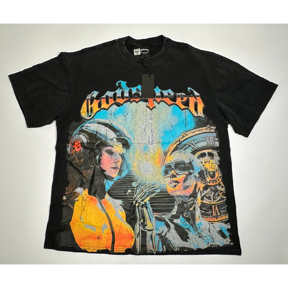 Godspeed Graphic Cotton Tee Shirt Black Size L NWT #105A