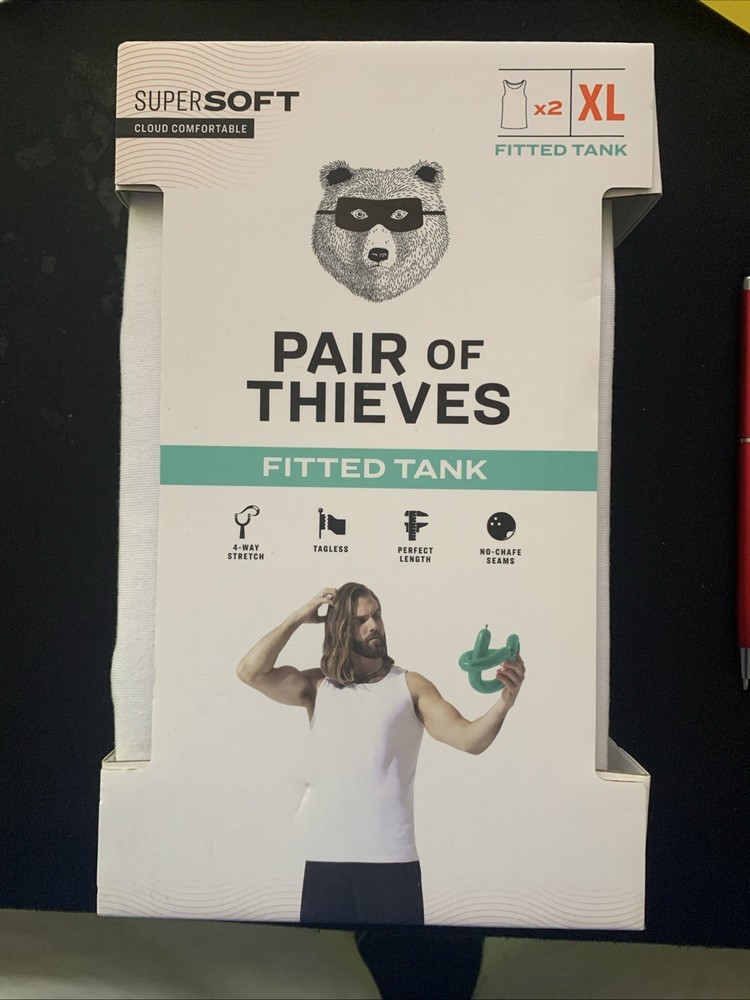 Men’s Pair of Thieves Fitted Tank Undershirt 2pk – White XL – Brand New