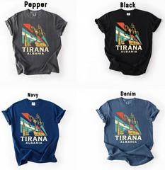 Vintage Tirana Albania Shirt Travel Gift Albania Trip Lover Tee