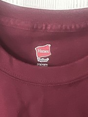 Hanes Men’s M Burgundy Regular Long Sleeve Crew Neck Solid Pocket T-Shirt