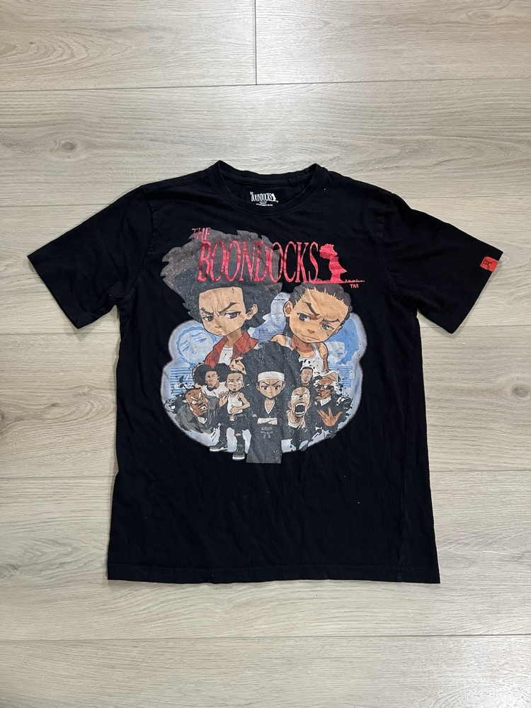 The Boondocks T-Shirt Mens Medium Adult Swim Graphic Tee Black Anime Cartoon