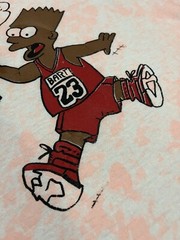 Vintage 90s The Simpsons Bart Jordan Bulls Basketball T-shirt Tie Dye