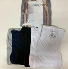 Pack of 6 Blu Rock Men’s Sz XXL Ribbed Tank Top Undershirt Tag Free