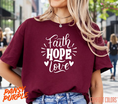 Unisex Retro Faith Hope T-Shirt, Men T shirt,Women T shirt Gift Religion Top