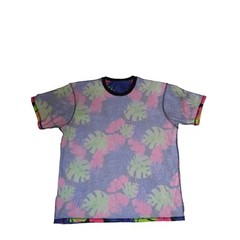 CSG Men’s Neon Hawaiian Tropical Leaf Short Sleeve Tee Shirt Size 2 XL