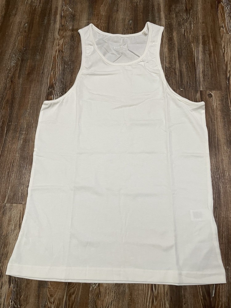 Essentials Fear of God FOG Basic Tank Top Singlet Vest White Size S Men’s