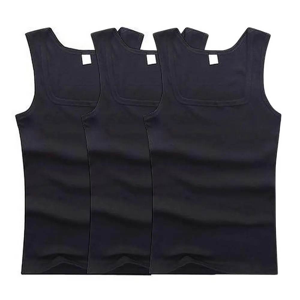 3pcs/Lot Cotton Sleeveless T-shirt Men’s And Women’s Solid Color Casual