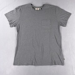 Fjallraven T-Shirt Mens XL Gray Short Sleeve Pocket Crew Neck Logo Cotton Tee
