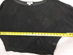Arizona Jean Co. Black Mesh Short Sleeve Crop Top XL 100% Acrylic Made In USA
