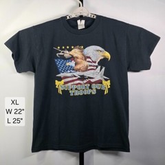 Support Our Troops XL T-Shirt Patriotic Eagle Flag Jet Tank USA Military