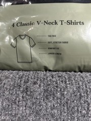 Goodfellow & Co Men’s Classic V-Neck T-Shirts 4-Pack Black Size L 42/44