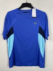 NEW Lacoste Sport T-Shirt Mens Large 5 Blue Ultra Dry Gym Exercise Performance