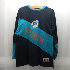 Vintage Mirage Miami Dolphins Throwback NFL Medium Embroidered Sewn Polo Shirt