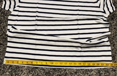 J.CREW Men’s WHITE/NAVY Club Cotton Yarns Striped Casual Crew Collar Tee XL