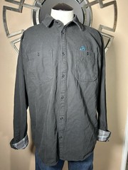Santa Cruz Skateboard Longsleeve Button Up Shirt Screaming Hand Utility Black
