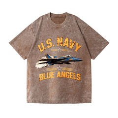 U.S.Navy Blue Angels Vintage Fighter Jet T-Shirt, Patriotic Military Graphic Tee
