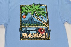 Vintage Hawaii T Shirt Mens Medium Graphic Floral Palm Trees Print Made USA