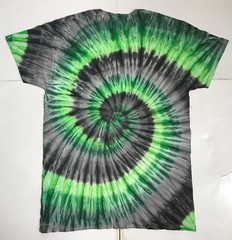 *New* 2XL – Sm Handmade Tie Dye, Lime Graphite Double Spiral, Crew or V-Neck