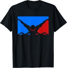 Great Butterfly Swimmer Design Swimming Swim Sports T-Shirt