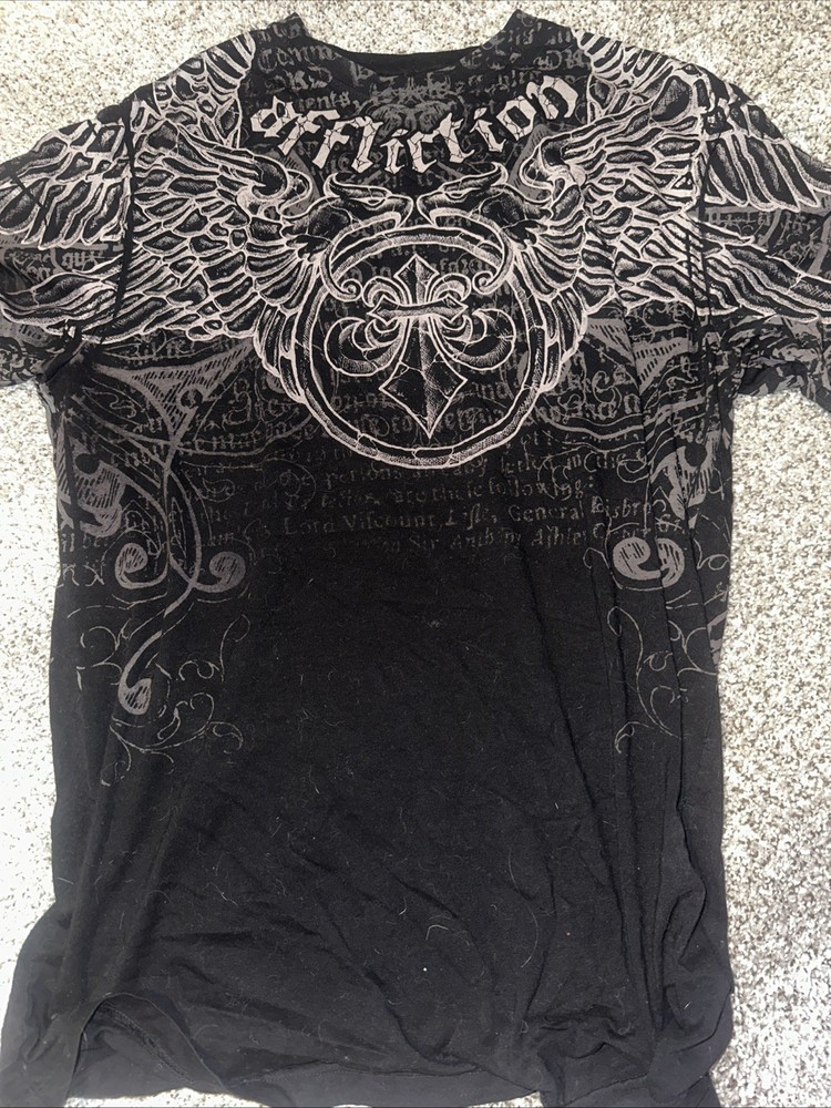 Buckle Afflection Lot (3) Shirts L/S S/S MED Biker Grunge Rock