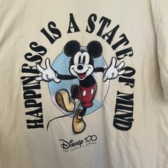 Disney 100 Years of Wonder Mickey Mouse T Shirt XL Beige Happiness State Mind