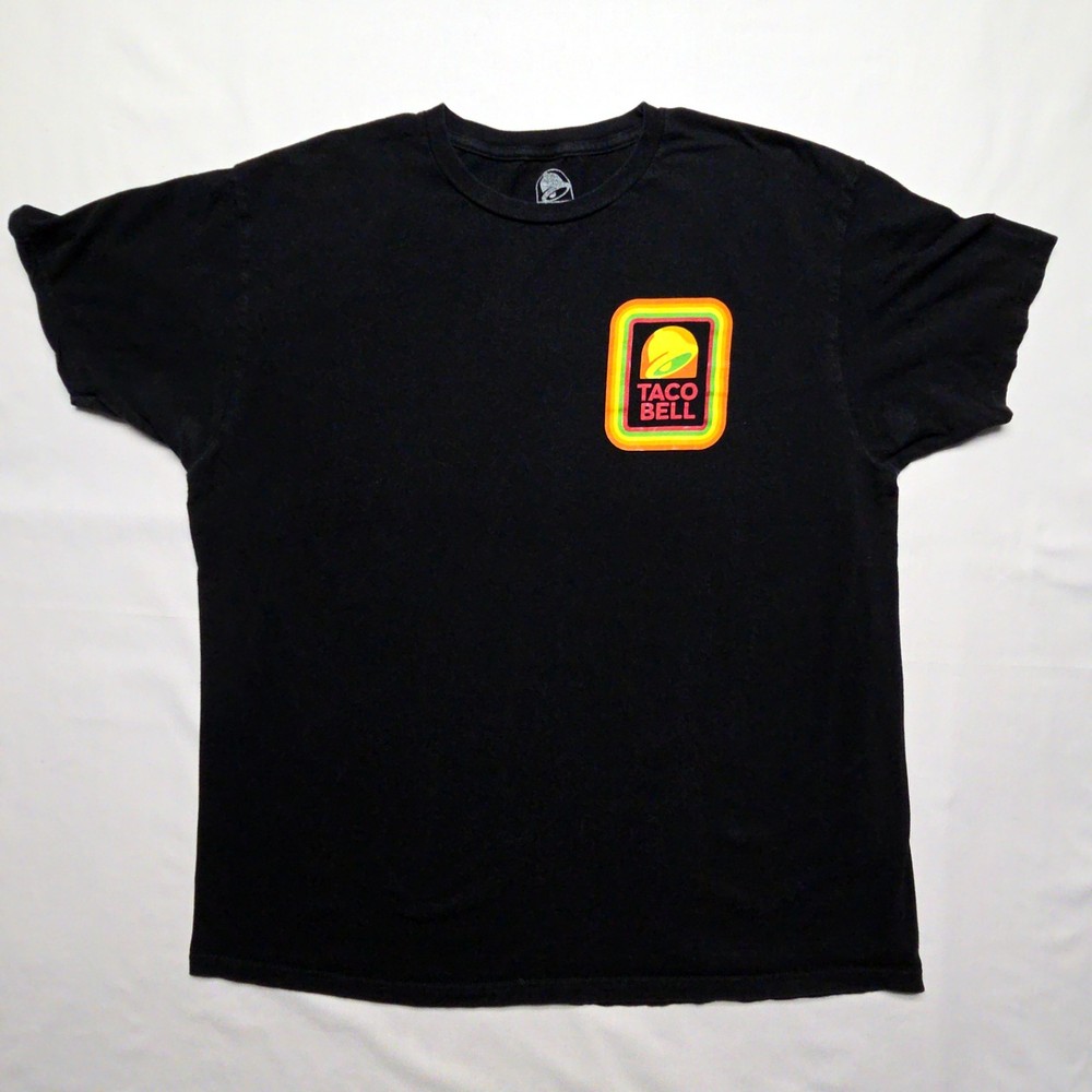 Taco Bell Logo Graphic Tee Mens Black XL Cotton Casual Fast Food T-Shirt
