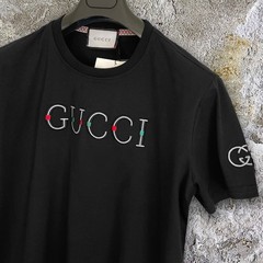 Gucci Colorful Logo Gucci Embroidery Black T-shirt- Size 2XL – paid tariff USA