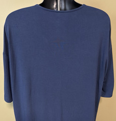 YoungLA Mens Medium Blue Modal Polyester Spandex Oversized Henley T-Shirt