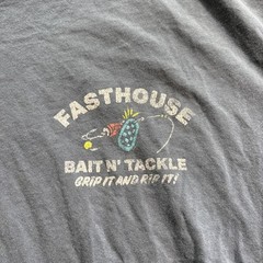 Mens T-Shirt Fasthouse Bait N’ Tackle Snake River Blue Large