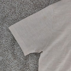 Sheep Inc Ultra-Fine Merino Wool Knit T-Shirt Mens Large Beige Short Sleeve