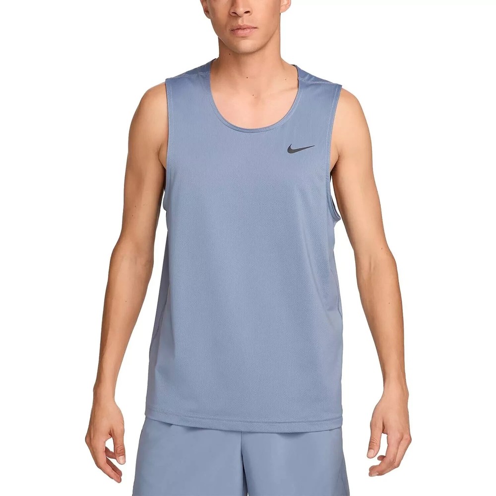 Men Nike Ready DRI-FIT Running Fitness Tank Top Miler Blue Black DV9813 493 XL