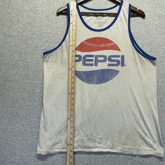 Pepsi Basketball Tank Top Mens XL Beige Big Graphic Logo Wide Strap Round Neck