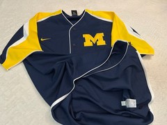 Vintage 2000s Nike University Michigan Ann Arbor Baseball Team Jersey, L XL NEW