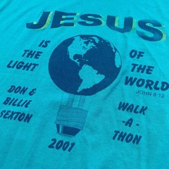 Vintage Jesus Tee Shirt Top Bible Verse Biblical God XL Y2K Walk A Thon Marathon