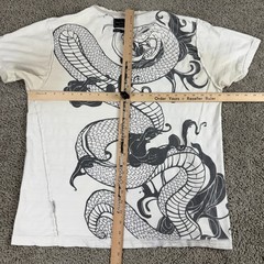Marc Ecko Shirt Mens Extra Large White Gray Snake Reversible Print READ