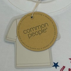 Common People Cowboy Print Tee Shirt Mens L White Montana State Ranch NWT