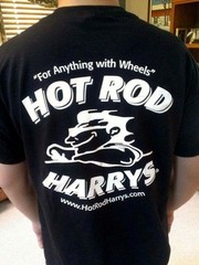 HotRodHarrys.com Black T-Shirts HotRod Cars Trucks Motorcycles Van Free Shipping