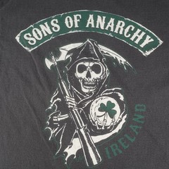 Sons Of Anarchy Shirt Mens Large Black Ireland Reaper Skull SOA TV Show Tee