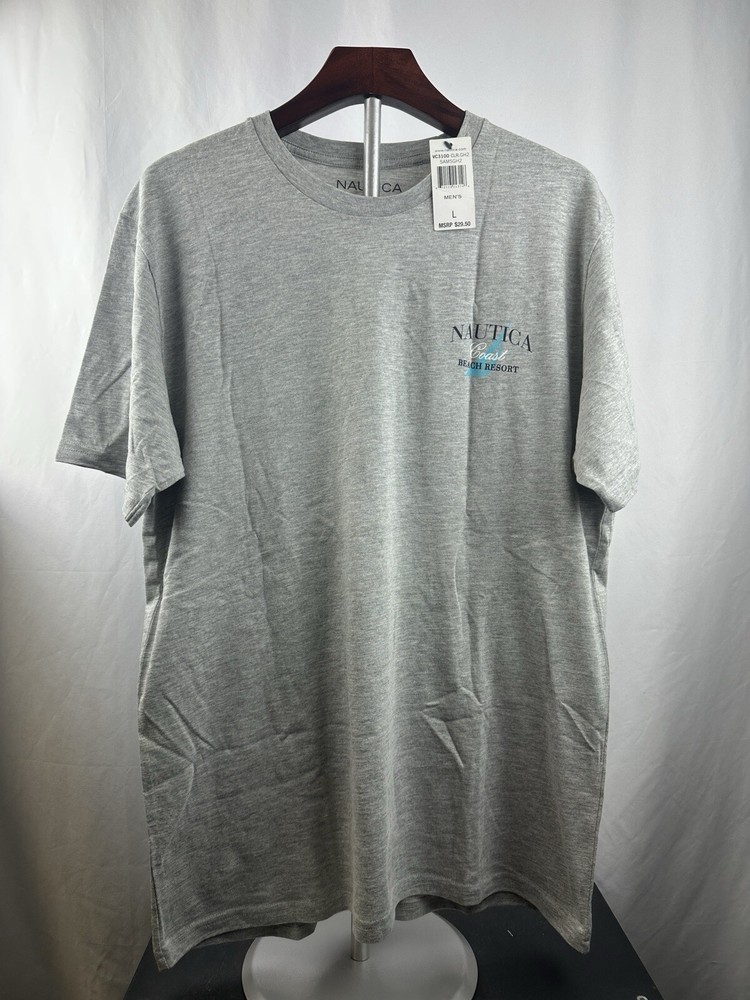 NWT Nautica Coast Beach Resort Men’s Gray Classic Tee Size Large