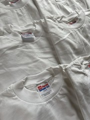 NOS Lot Of 12 Vintage 90s HANES HEAVYWEIGHT Blank WHITE T-Shirts Single Stitch S