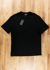 NO CUSTOMS TAX GIORGIO ARMANI mainline black zigzag pattern t-shirt Size Medium