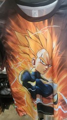Dragon Ball Z Vegeta Men’s T-Shirt Yellow New Jersey Size M